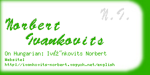 norbert ivankovits business card